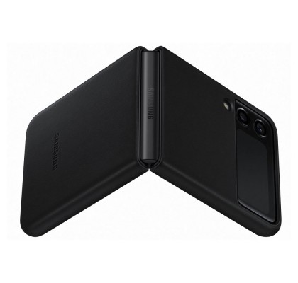 Husa Leather Cover pentru Samsung Galaxy Z Flip3, Black